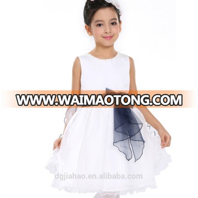 fashion dress with royal sash sleeveless bow tie layered dress girls cocktail dresses